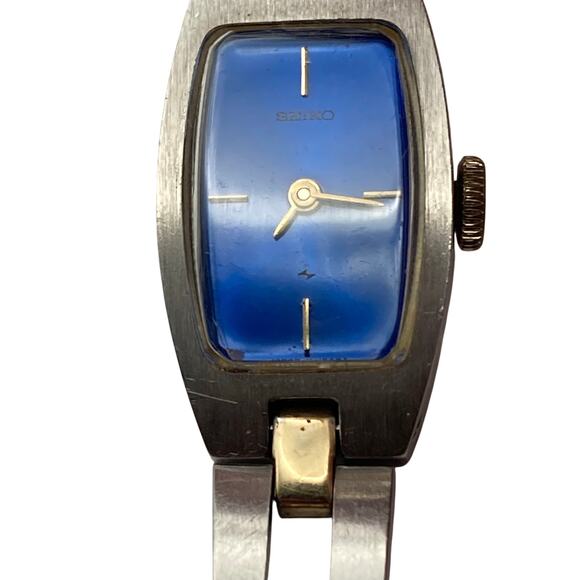 VTG Seiko Women\'s Mechanical Wind Up Blue Sunburst Watch 16mm 11-7509 - 6\